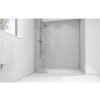 Mermaid White Sparkle Gloss Laminate Single Shower Panel - 2400 x 1200mm