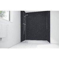 Wetwall Mermaid Black Sparkle Gloss Tongue & Groove Single Shower Panel - 2400 x 585 x 11mm