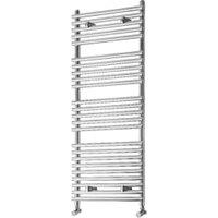 Towelrads Liquid Round Tube Chrome Heated Towel Rail Radiator - 1200 x 500mm