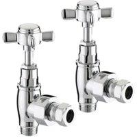 Towelrads 15mm Cross Head Angled Radiator Valves - Chrome