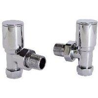 Towelrads Contemporary 15mm Round Angled Radiator Valves - Chrome