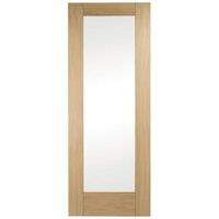 Wickes Oxford Glazed Oak Veneer 1 Panel Internal Door - 1981 x 686mm