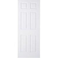 Wickes Lincoln White Grained Moulded 6 Panel Internal Door - 2040 x 826mm