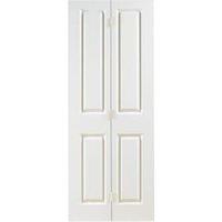 Wickes Chester White Grained Moulded 4 Panel Internal Bi-Fold Door - 1981 x 686mm