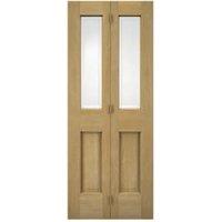Wickes Cobham Glazed Oak 4 Panel Internal Bi-Fold Door - 1981 x 686mm