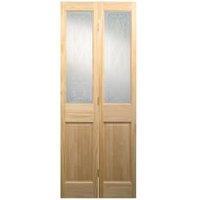 Wickes Skipton Glazed Clear Pine 4 Panel Internal Bi-Fold Door - 1981 x 686mm