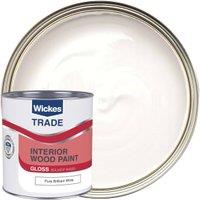 Wickes Trade Liquid Gloss Wood & Metal Paint - Pure Brilliant White - 1L