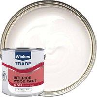 Wickes Trade Non-Drip Gloss Wood & Metal Paint - Pure Brilliant White - 2.5L