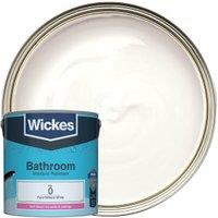 Wickes Bathroom Soft Sheen Emulsion Paint - Pure Brilliant White No.0 - 2.5L