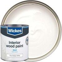 Wickes Non Drip Matt Wood & Metal Paint - Pure Brilliant White - 750ml