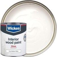 Wickes One Coat Gloss Wood & Metal Paint - Pure Brilliant White - 750ml