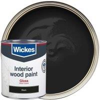 Wickes Quick Dry Gloss Wood & Metal Paint - Black - 750ml