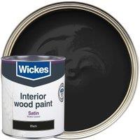 Wickes Quick Dry Satin Wood & Metal Paint - Black - 750ml