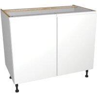 Wickes Madison White Gloss Handleless Base Unit - 1000mm