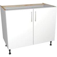 Wickes Orlando White Slab Base Unit - 1000mm