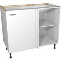 Wickes Dakota White Matt Slab Corner Base Unit - 1000mm