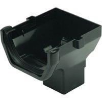 FloPlast 114mm Black Square Line Gutter Stop End Outlet
