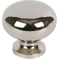 Wickes Chrome Sleek Round Door Knob - 29mm - Pack of 4