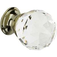 Wickes Brass Faceted Glass Door Knob - 30mm - Pack of 4