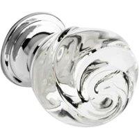 Wickes Chrome Rose Shaped Glass Door Knob - 30mm - Pack of 4