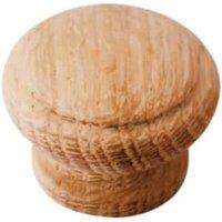 Wickes Unvarnished Oak Cabinet Cabinet Knob - 33mm - Pack of 4