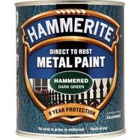 Hammerite Metal Hammered Paint - Dark Green - 750ml