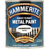 Hammerite Metal Hammered Paint - White - 750ml