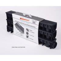 Clark-Drain Channel Drainage & Grating Garage Kit - Black