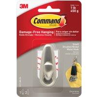 Command Brushed Nickel Metal Hook - Small