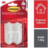 Command White Medium Oval Hooks - Pack of 2