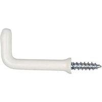 Wickes White Square Cup Screwed Hook - Pack of 4
