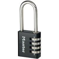 Master Lock Combination Padlock with Long Shackle - Black