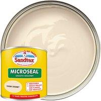 Sandtex Microseal Ultra Smooth Weatherproof Masonry 15 Year Exterior Wall Paint - Ivory Stone - 150ml