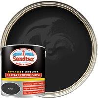 Sandtex 10 Year Exterior Gloss Paint - Black - 2.5L