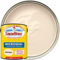 Sandtex Microseal Fine Textured Weatherproof Masonry 15 Year Exterior Wall Paint - Magnolia - 5L