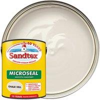 Sandtex Microseal Ultra Smooth Weatherproof Masonry 15 Year Exterior Wall Paint - Chalk Hill - 5L