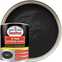 Sandtex 10 Year Exterior Gloss Paint - Charcoal Black - 750ml