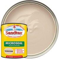 Sandtex Microseal Ultra Smooth Weatherproof Masonry 15 Year Exterior Wall Paint - Sandstone - 5L