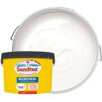 Sandtex Microseal Fine Textured Weatherproof Masonry 15 Year Exterior Wall Paint - Pure Brilliant White - 10L