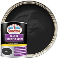 Sandtex 10 Year Exterior Satin Paint - Black - 750ml