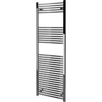 Kudox Chrome Straight Single Panel Vertical Towel Radiator - 1800 x 600mm