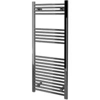 Kudox Chrome Straight Single Panel Vertical Towel Radiator - 1200 x 500mm