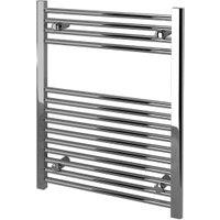 Kudox Chrome Straight Single Panel Vertical Towel Radiator - 750 x 600mm