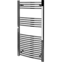 Kudox Chrome Curved Single Panel Vertical Towel Radiator - 1200 x 600mm