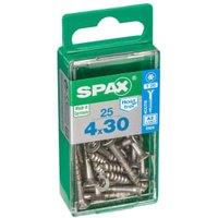 Spax Tx Countersunk Stainless Steel Screws - 4 X 30mm Pack Of 25