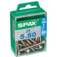 Spax Tx Countersunk Stainless Steel Screws - 5 X 50mm Pack Of 25