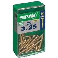 Spax Pz Countersunk Zinc Yellow Screws - 3 X 25mm Pack Of 25
