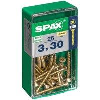 Spax PZ Countersunk Zinc Yellow Screws - 3 x 30mm Pack of 25
