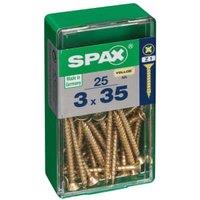 Spax PZ Countersunk Zinc Yellow Screws - 3 x 35mm Pack of 25