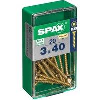 Spax Pz Countersunk Zinc Yellow Screws - 3 X 40mm Pack Of 20